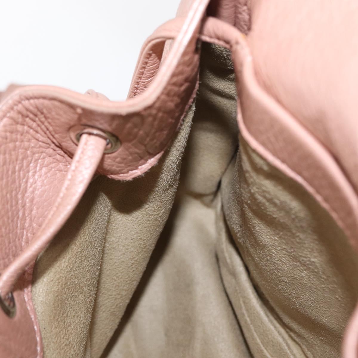 Jimmy Choo Love Backpack Leather Pink Silver Auth BA9528