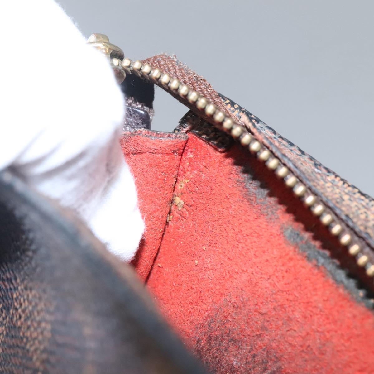 LOUIS VUITTON Damier Ebene Marais Pouch LV Auth BA953