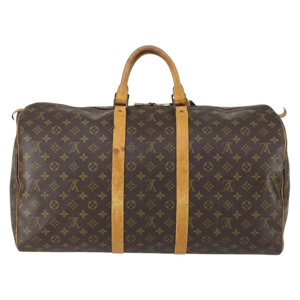 LOUIS VUITTON Monogram Keepall 55 Boston Bag M41424 LV Auth BA9533