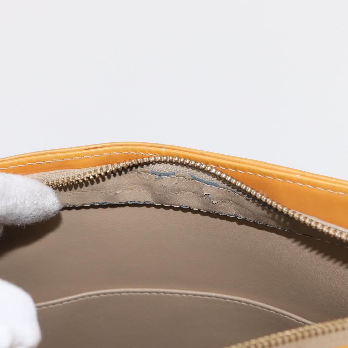 LOUIS VUITTON Monogram Vernis Houston Hand Bag Beige M91004 LV Auth BA9534