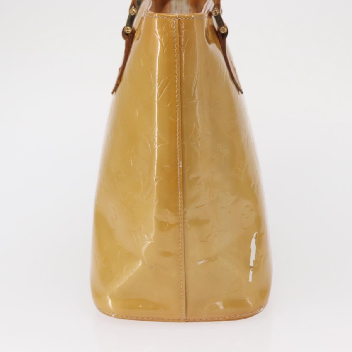 LOUIS VUITTON Monogram Vernis Houston Hand Bag Beige M91004 LV Auth BA9534