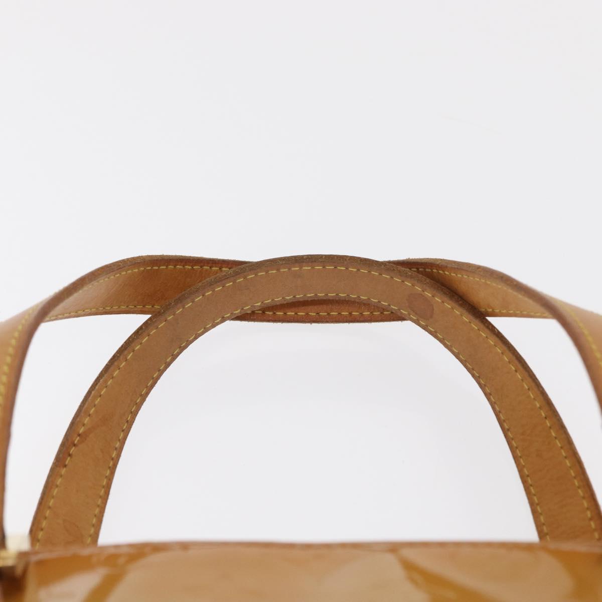 LOUIS VUITTON Monogram Vernis Houston Hand Bag Beige M91004 LV Auth BA9534