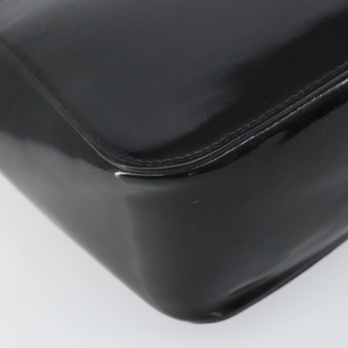 GUCCI Bamboo Hand Bag Patent leather Black 93152 Auth BA9541