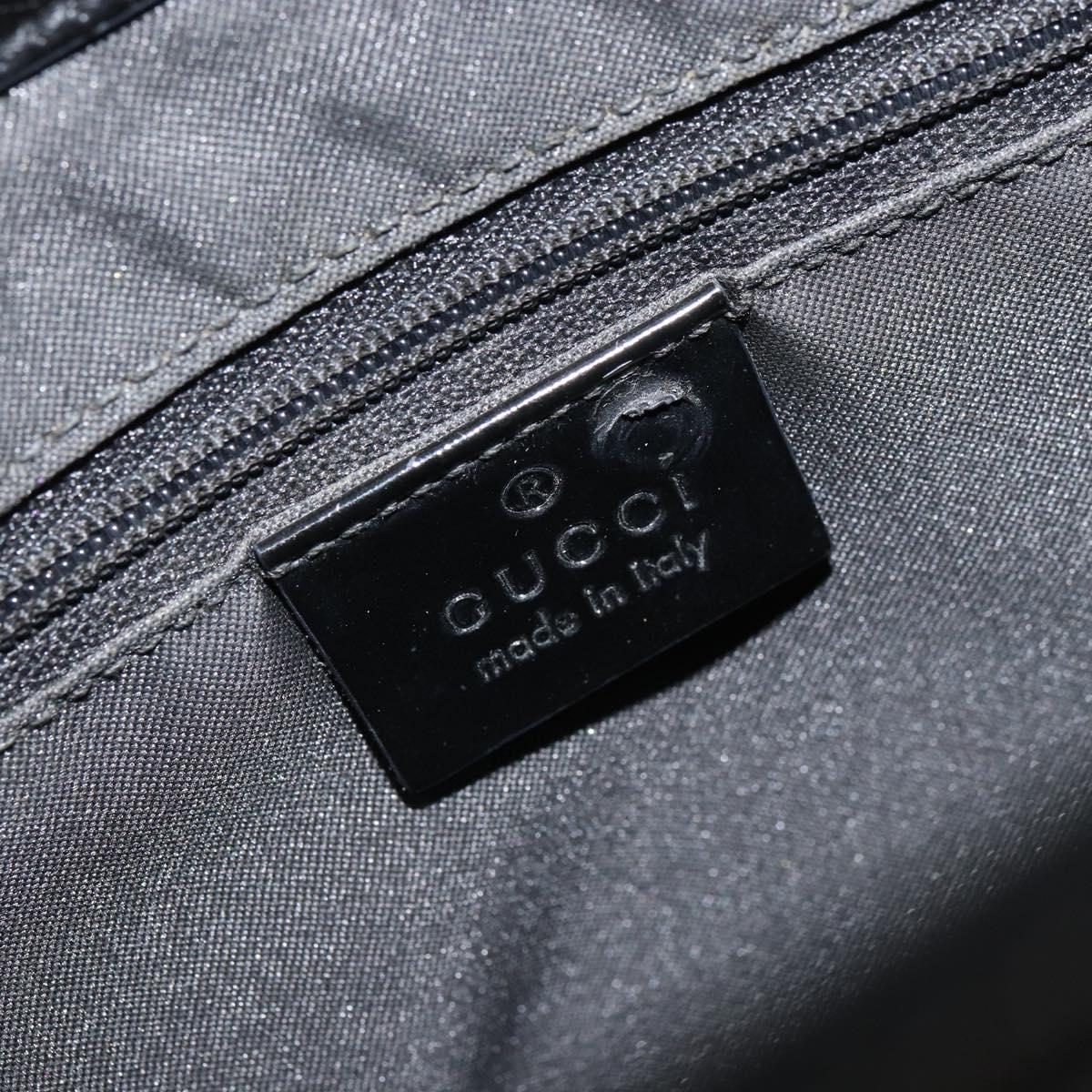 GUCCI Bamboo Hand Bag Patent leather Black 93152 Auth BA9541