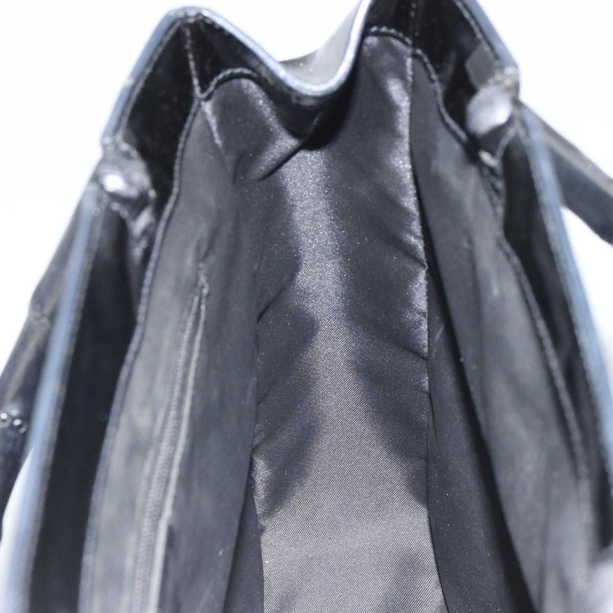 GUCCI Bamboo Hand Bag Patent leather Black 93152 Auth BA9541