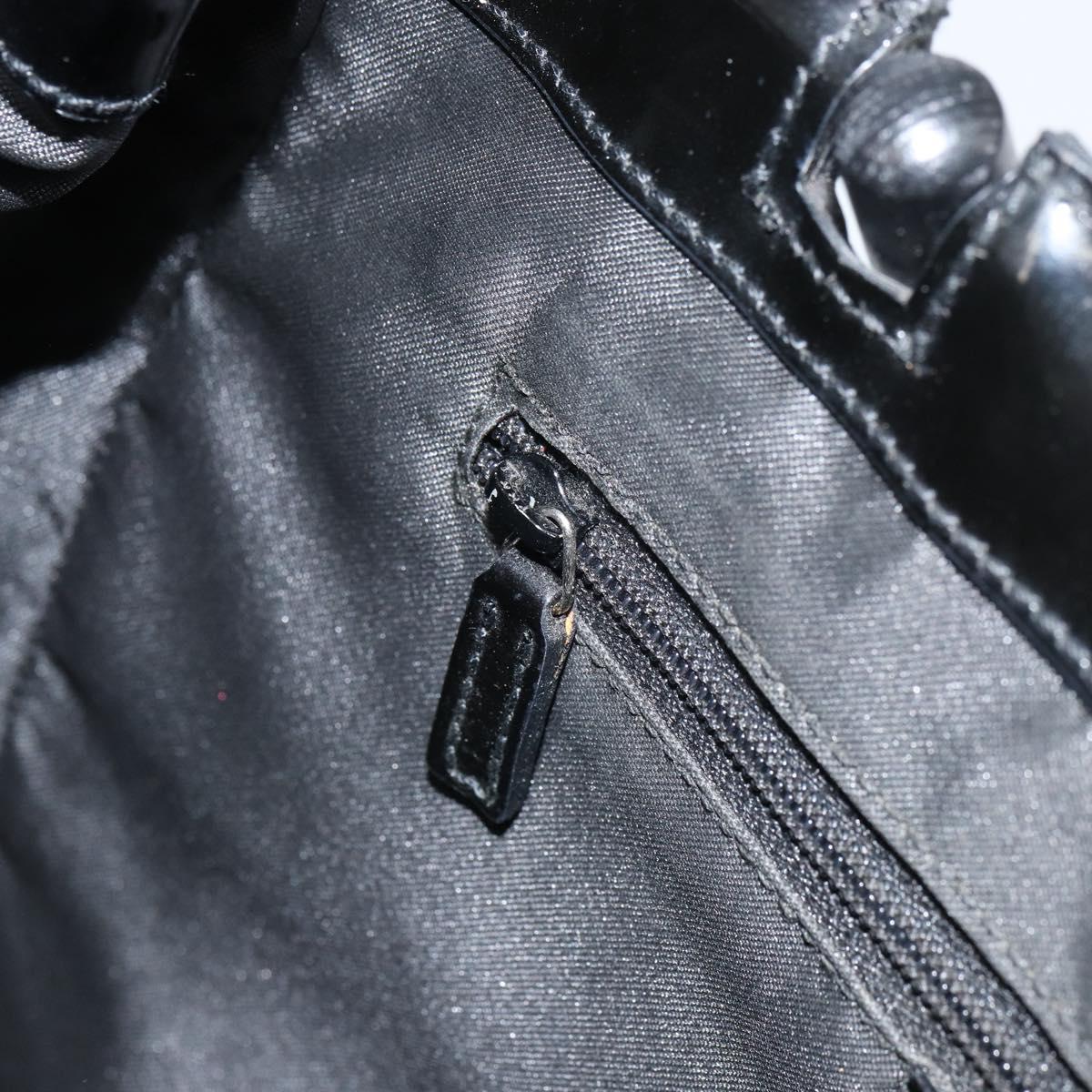 GUCCI Bamboo Hand Bag Patent leather Black 93152 Auth BA9541