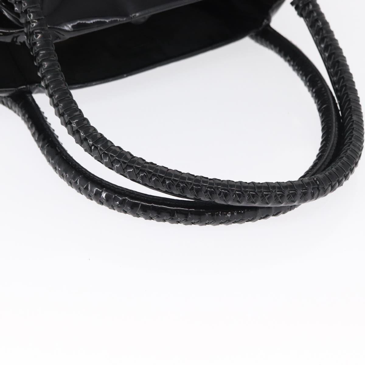 Salvatore Ferragamo Gancini Tote Bag Patent leather Black Gold Auth BA9545