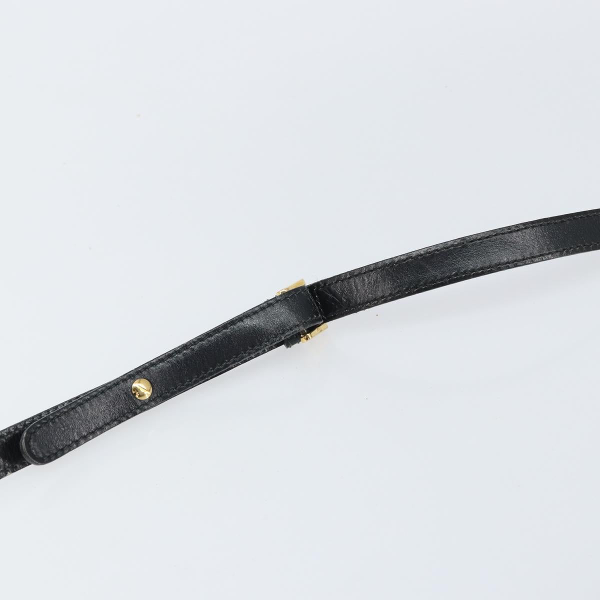 GUCCI Shoulder Bag Leather Black Gold 007 49 0074 Auth BA9548