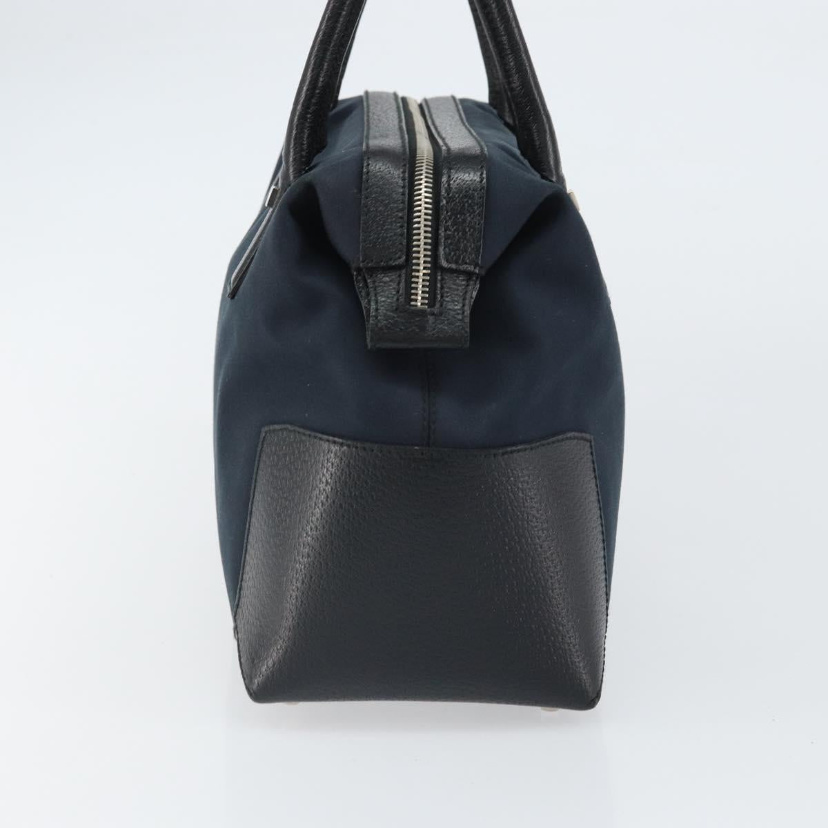 Salvatore Ferragamo Hand Bag Nylon Black Silver Auth BA9555