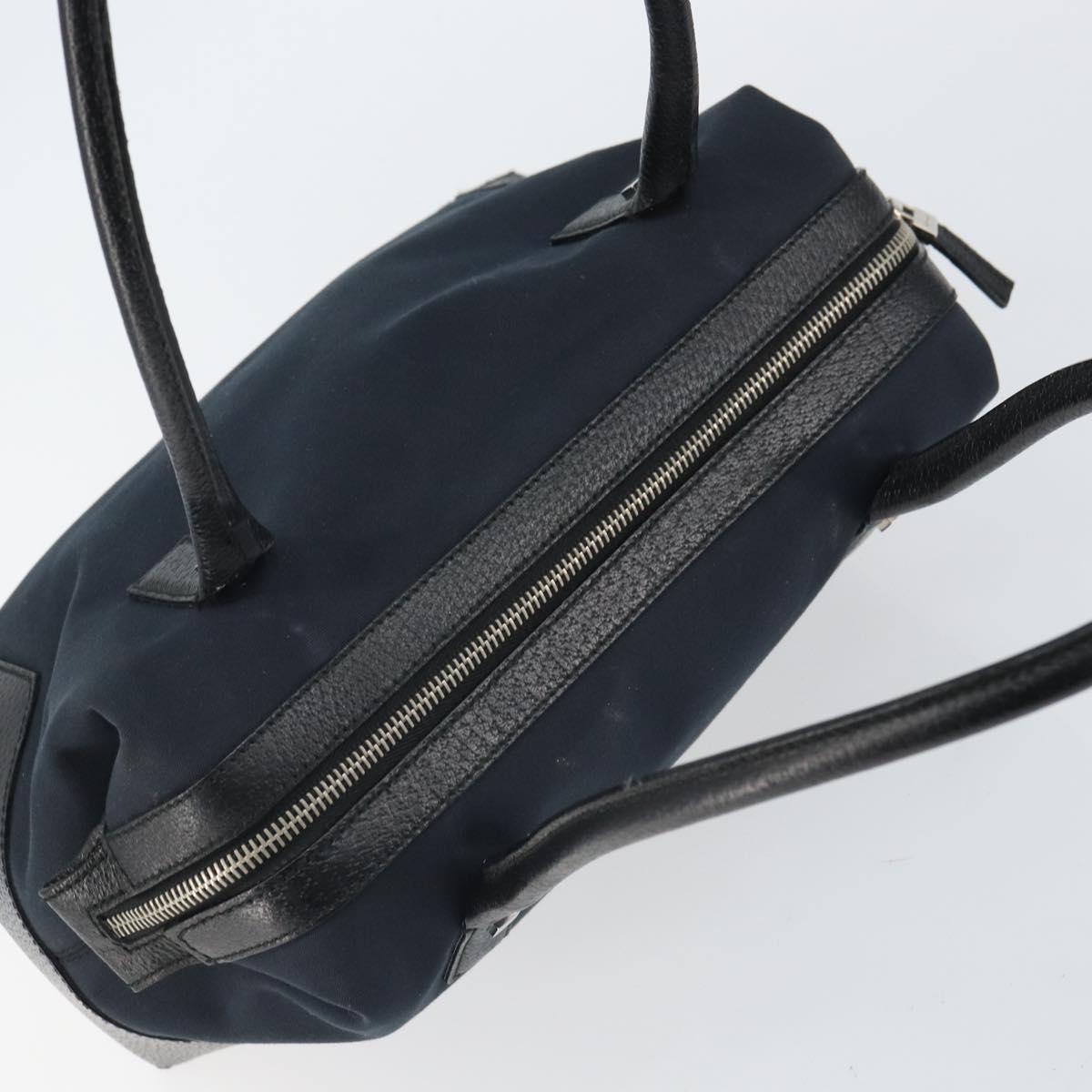 Salvatore Ferragamo Hand Bag Nylon Black Silver Auth BA9555