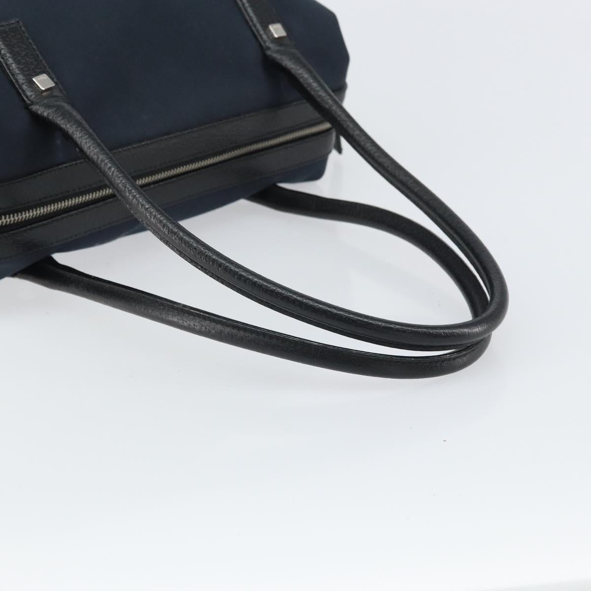 Salvatore Ferragamo Hand Bag Nylon Black Silver Auth BA9555