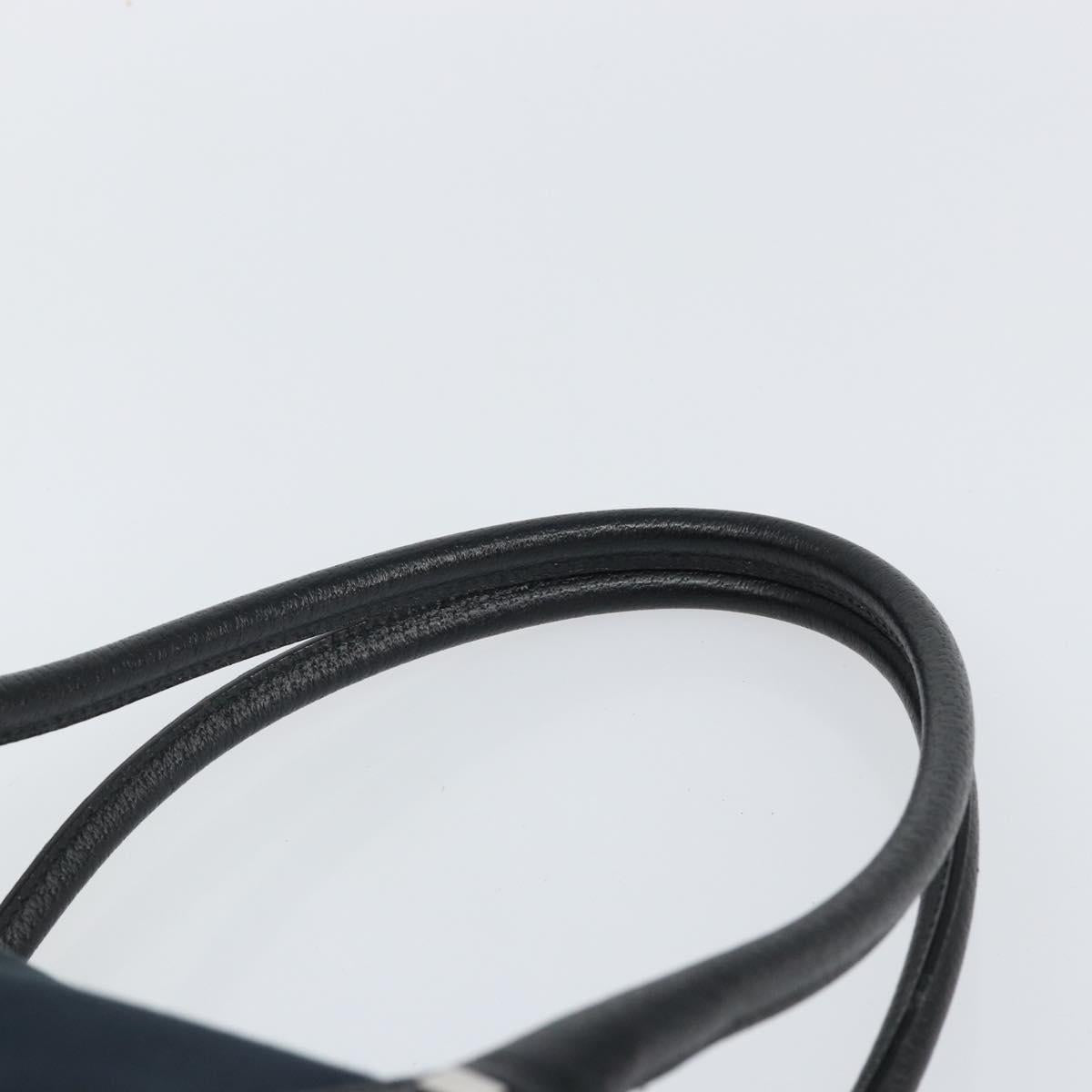 Salvatore Ferragamo Hand Bag Nylon Black Silver Auth BA9555