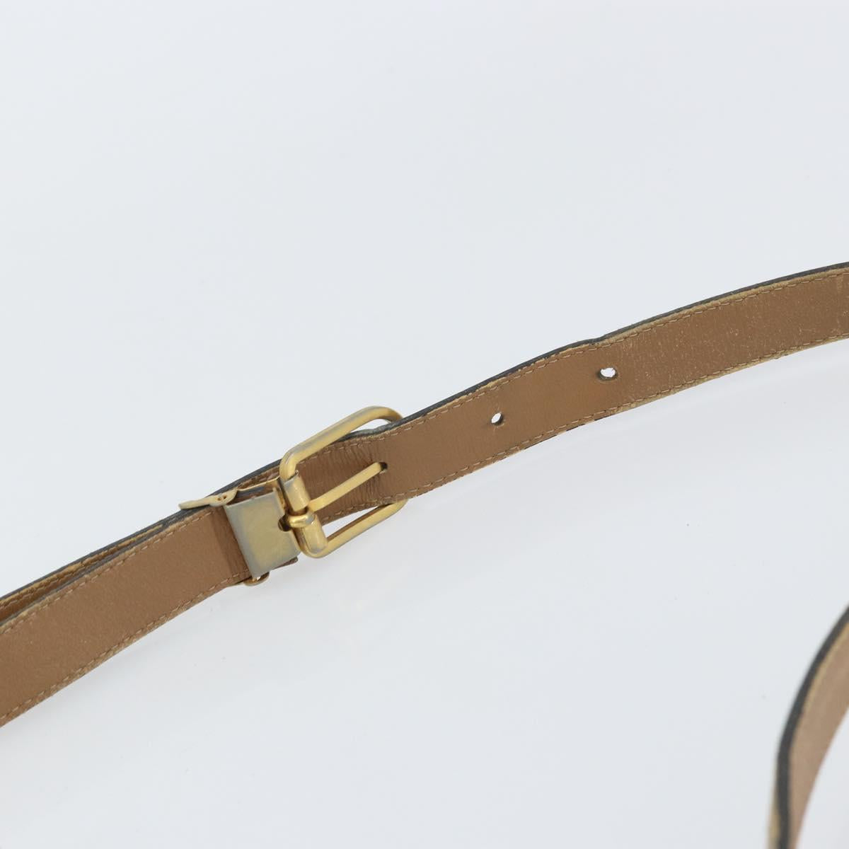 Christian Dior Honeycomb Canvas Shoulder Bag PVC Beige Gold Auth BA9558