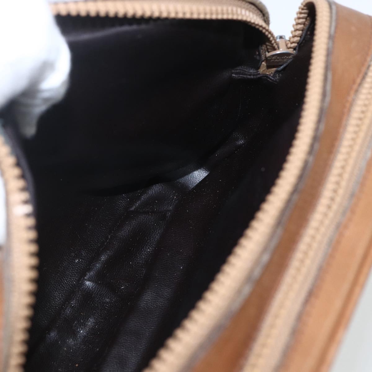 CELINE Macadam Canvas Shoulder Bag PVC Brown Gold Auth BA9563