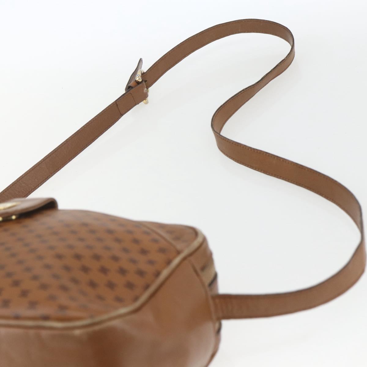 CELINE Macadam Canvas Shoulder Bag PVC Brown Gold Auth BA9563
