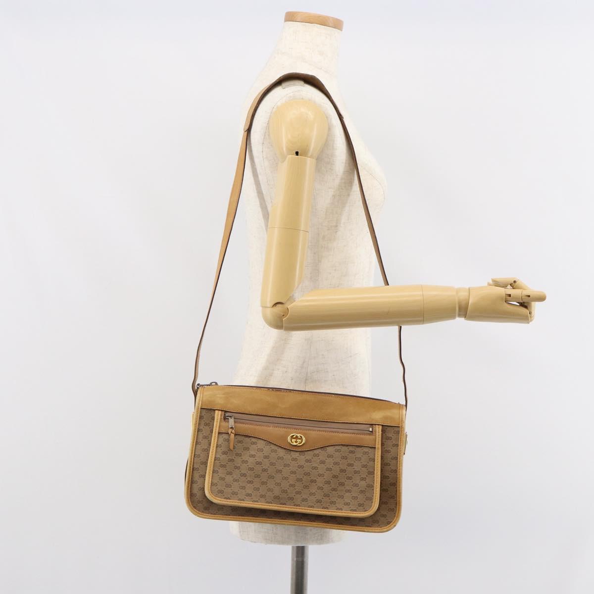 GUCCI GG Supreme Shoulder Bag PVC Beige 001 067 0115 Auth BA9569
