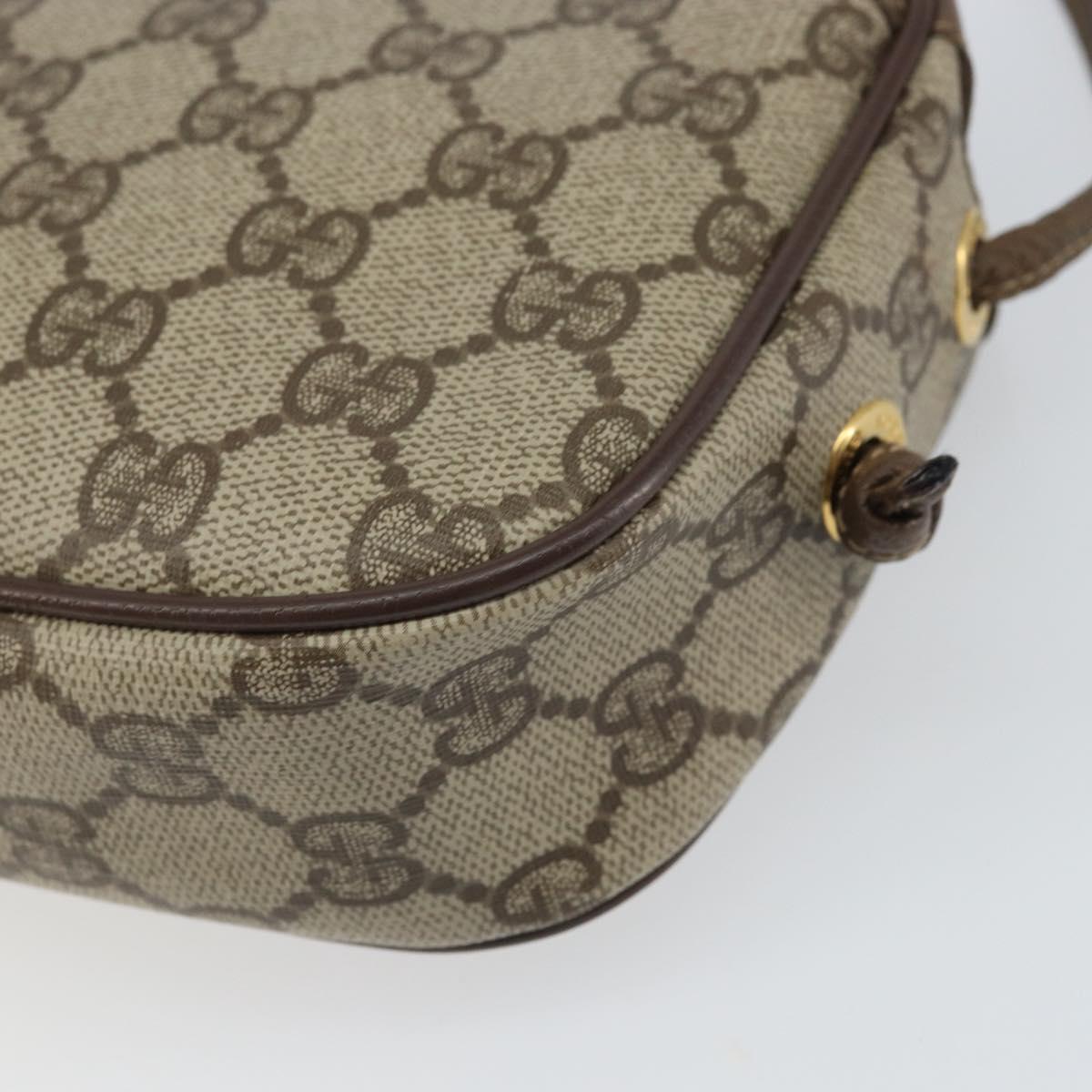 GUCCI GG Supreme Shoulder Bag PVC Beige Gold 116 02 606 Auth BA9572