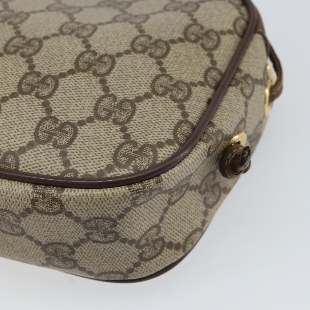 GUCCI GG Supreme Shoulder Bag PVC Beige Gold 116 02 606 Auth BA9572