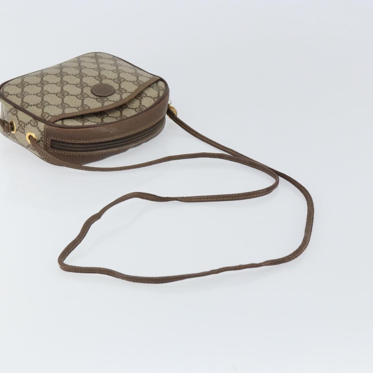 GUCCI GG Supreme Shoulder Bag PVC Beige Gold 116 02 606 Auth BA9572