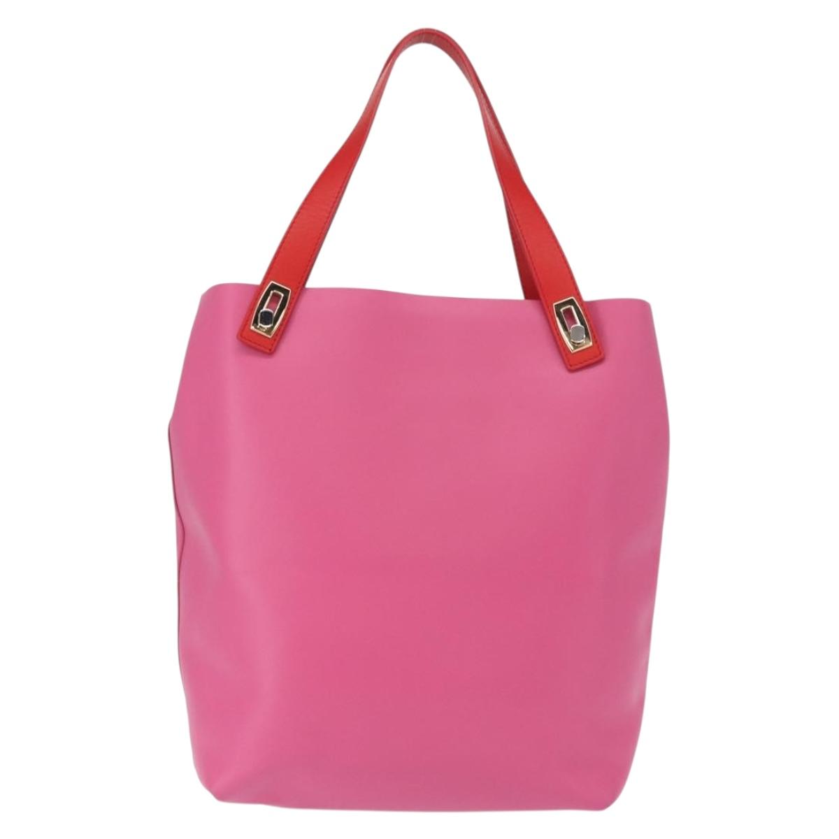 BALENCIAGA Tote Bag Leather Pink Gold 309658 Auth BA9574