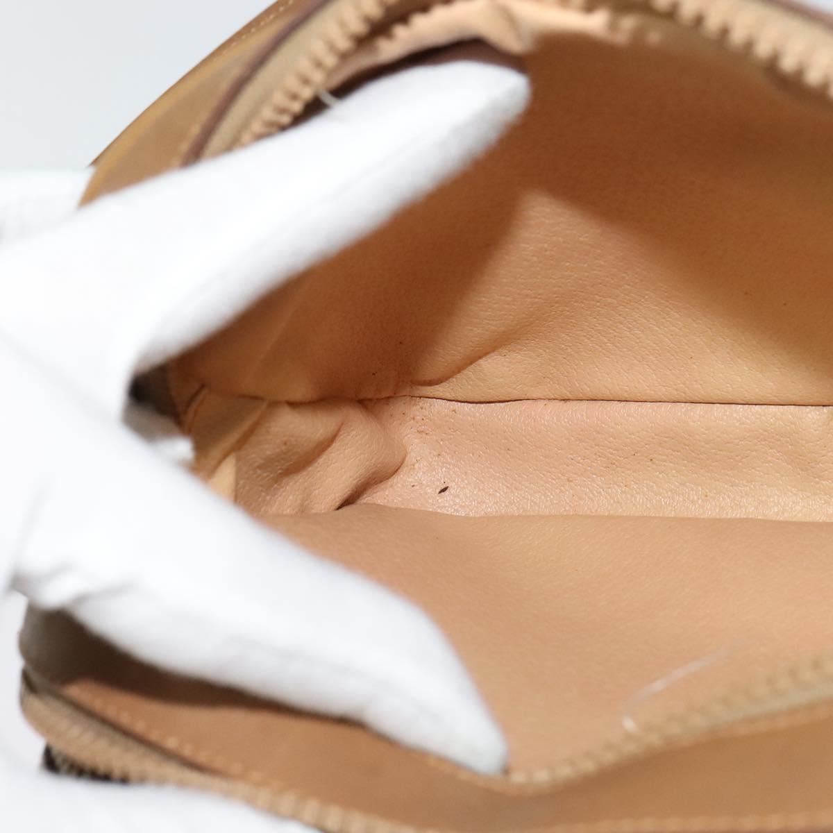 CELINE Macadam Canvas Shoulder Bag Beige Auth BA958