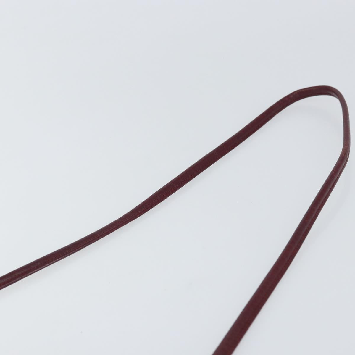 Christian Dior Shoulder Bag Leather Bordeaux Gold Auth BA9586