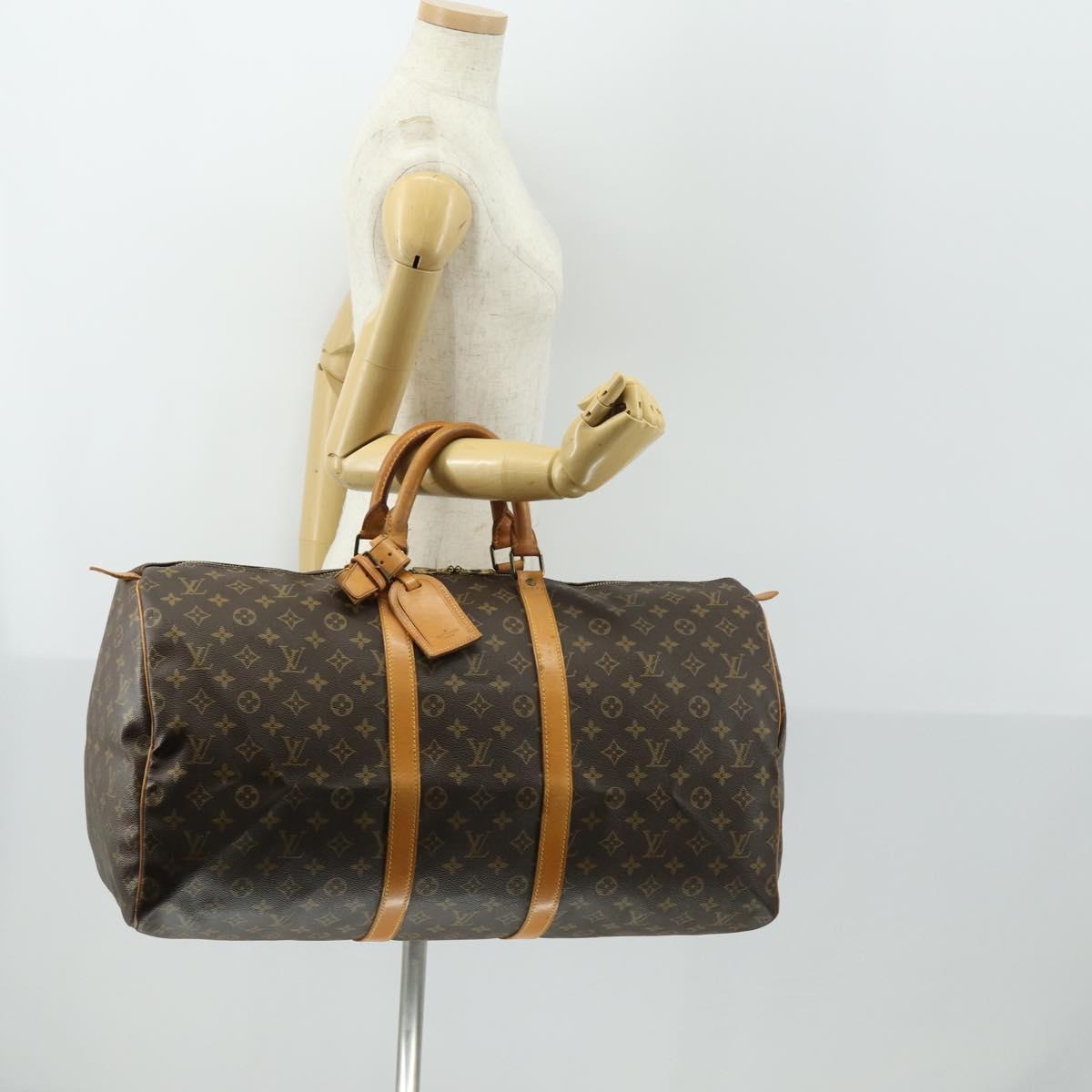 LOUIS VUITTON Monogram Keepall 55 Boston Bag M41424 LV Auth BA9594
