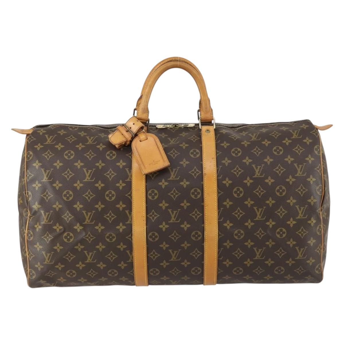 LOUIS VUITTON Monogram Keepall 55 Boston Bag M41424 LV Auth BA9594