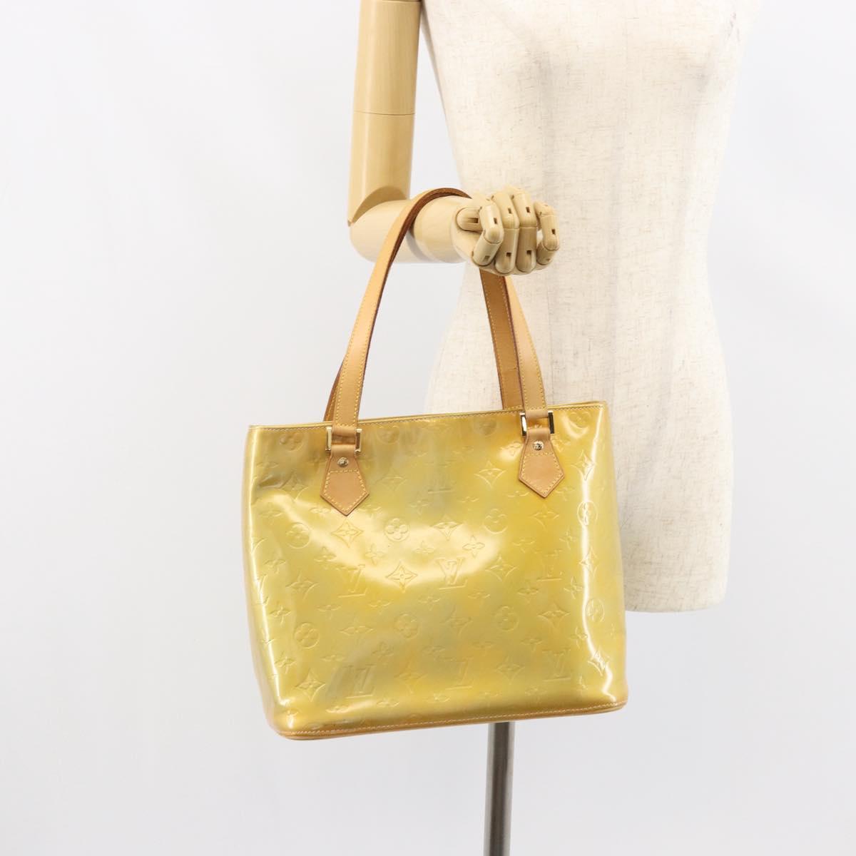 LOUIS VUITTON Monogram Vernis Houston Hand Bag Gris M91053 LV Auth BA9595