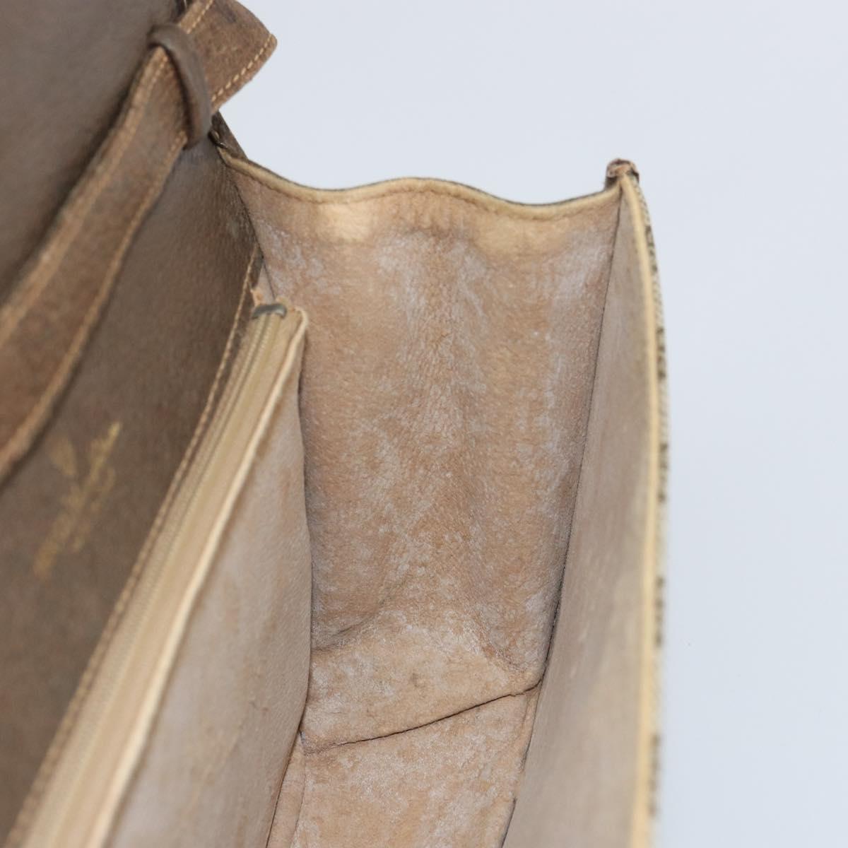 GUCCI GG Supreme Web Sherry Line Shoulder Bag PVC Beige Gold Auth BA9596