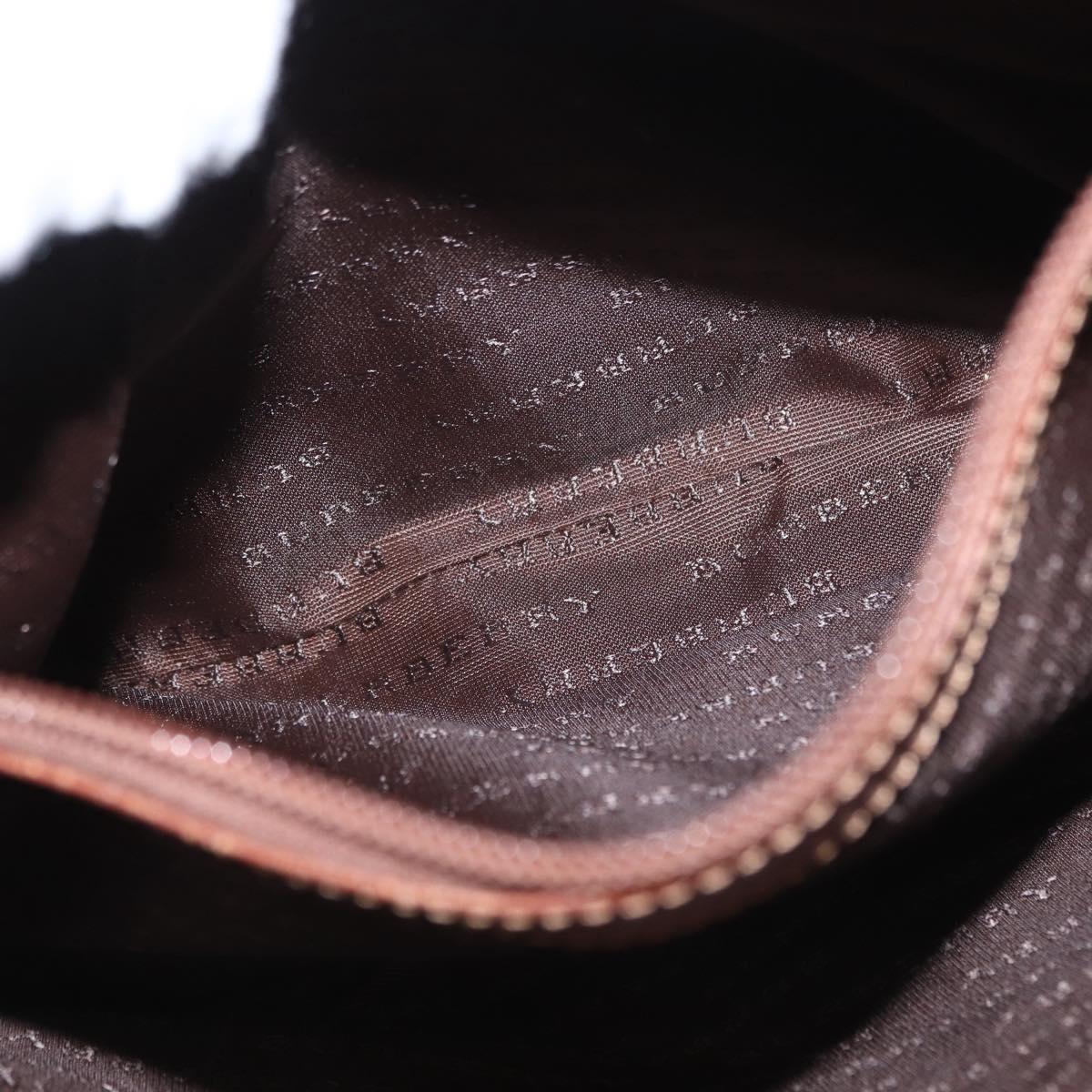 BURBERRY Nova Check Hand Bag PVC Beige Gold Auth BA9597