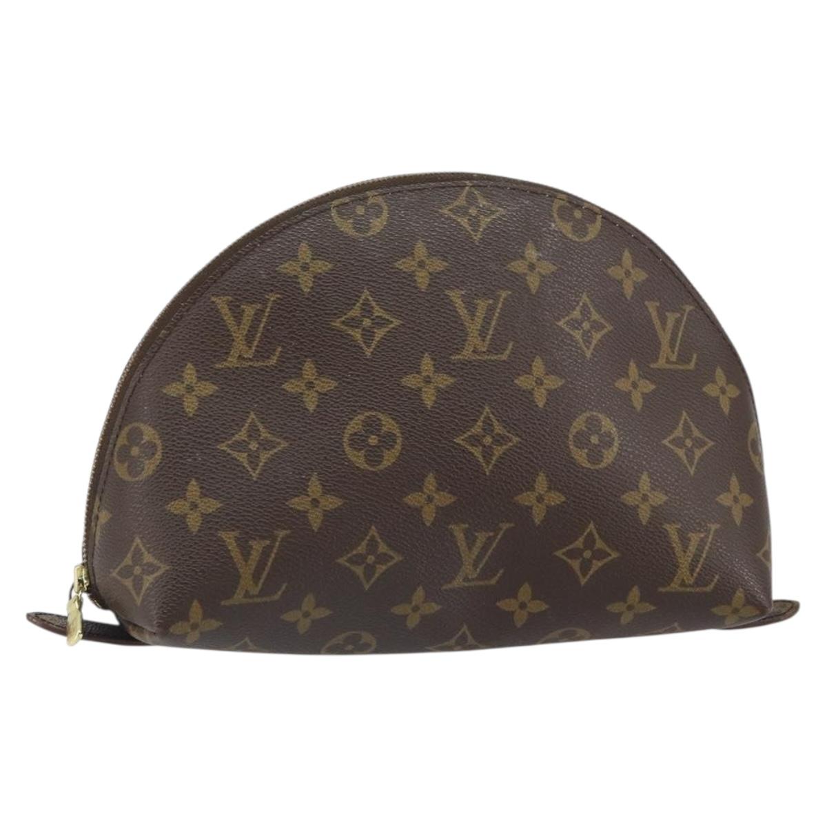 LOUIS VUITTON Monogram Trousse Demi Ronde Cosmetic Pouch M47520 LV Auth BA9609