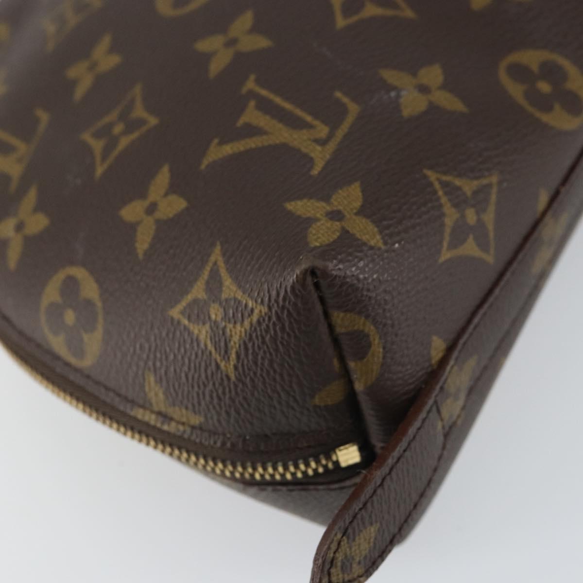 LOUIS VUITTON Monogram Trousse Demi Ronde Cosmetic Pouch M47520 LV Auth BA9609