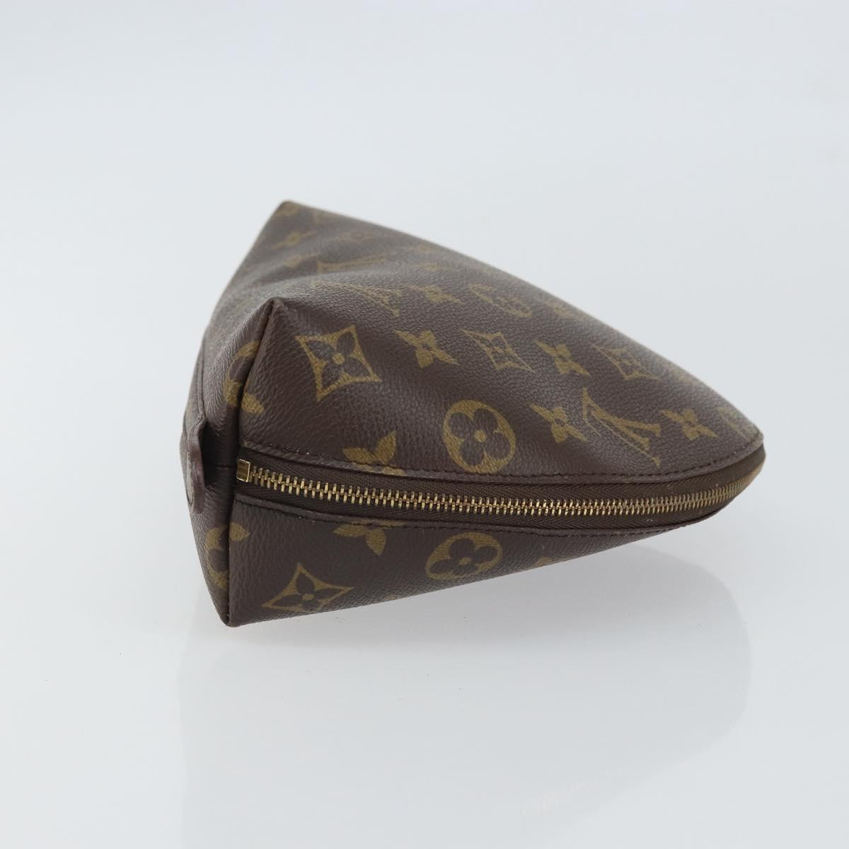 LOUIS VUITTON Monogram Trousse Demi Ronde Cosmetic Pouch M47520 LV Auth BA9609
