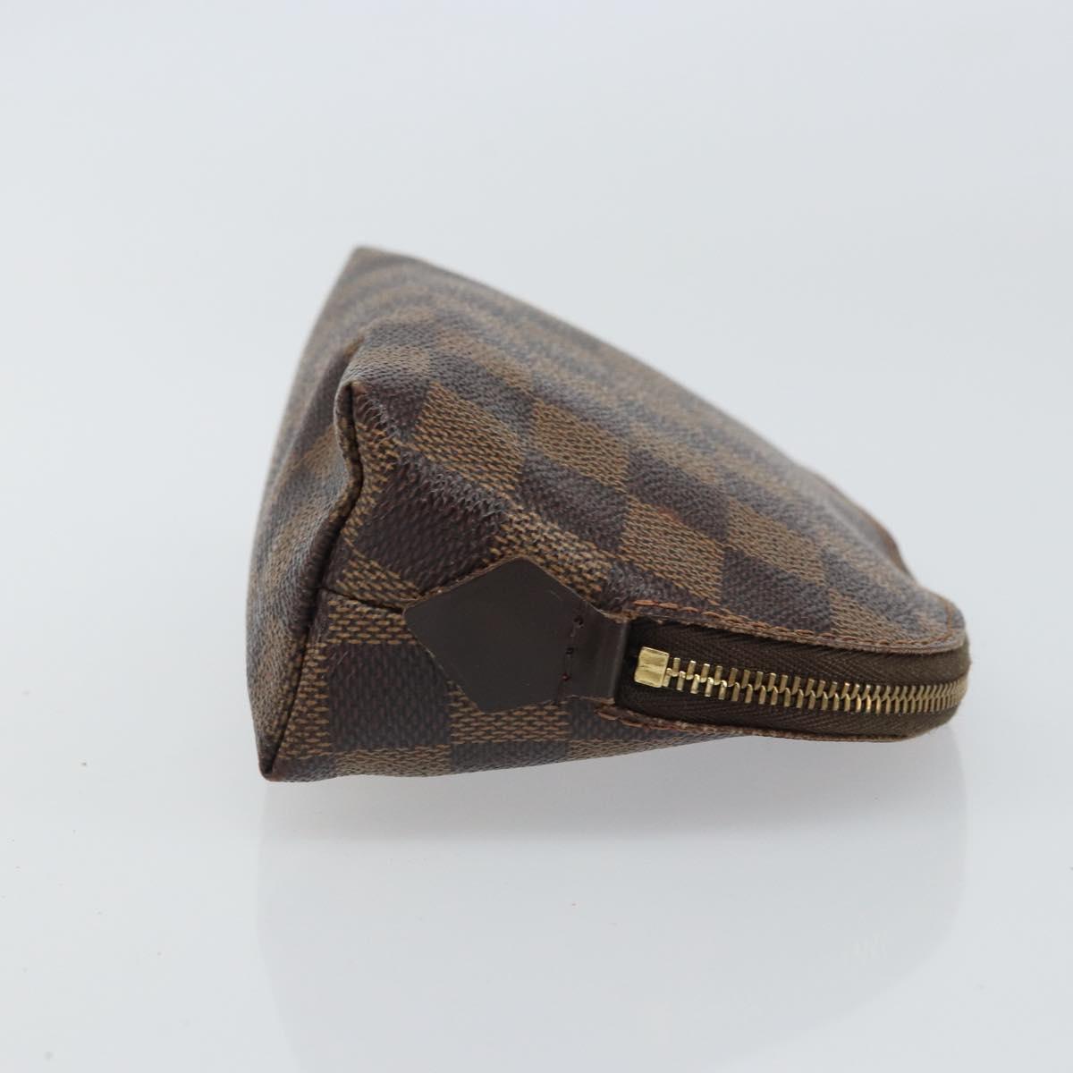 LOUIS VUITTON Damier Ebene Pochette Cosmetic PM Pouch N47516 LV Auth BA9612