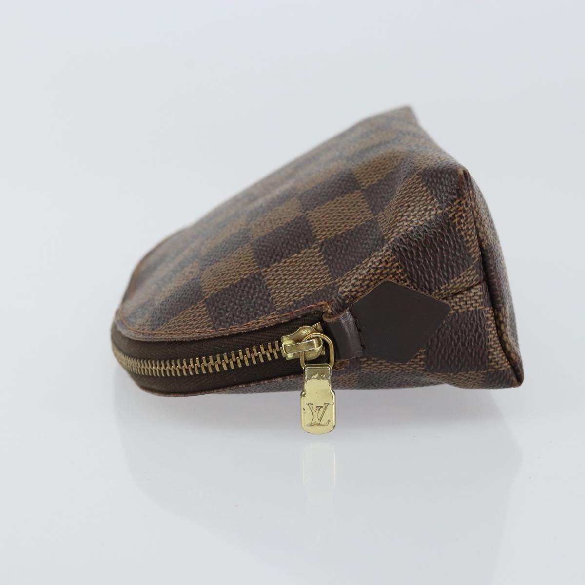 LOUIS VUITTON Damier Ebene Pochette Cosmetic PM Pouch N47516 LV Auth BA9612