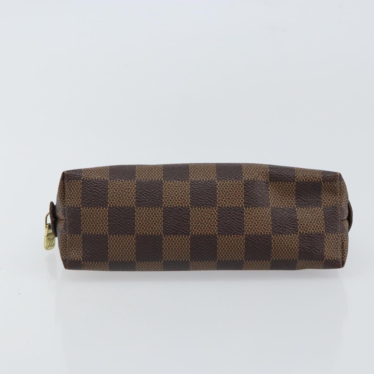 LOUIS VUITTON Damier Ebene Pochette Cosmetic PM Pouch N47516 LV Auth BA9612