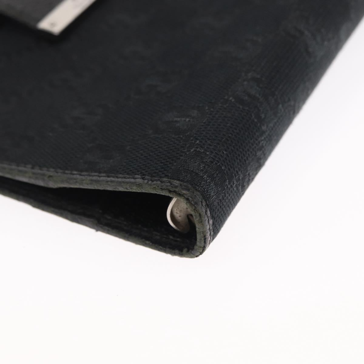 BVLGARI Gucci Louis Vuitton GG Canvas Wallet Leather 3 Set Black Auth BA9633