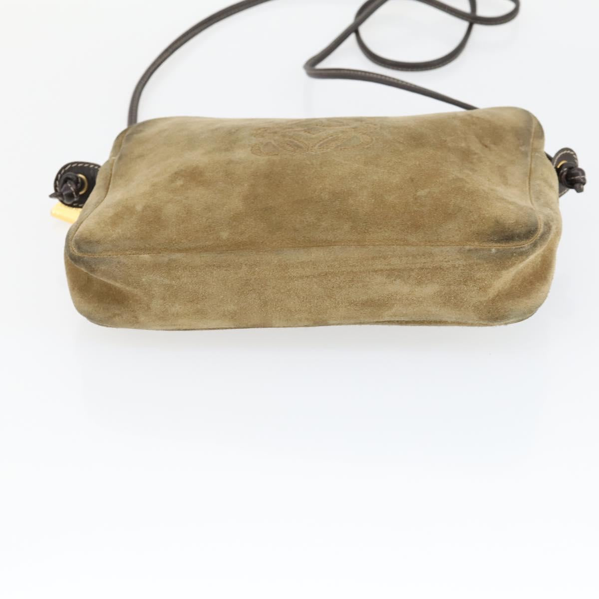 GIVENCHY Loewe Shoulder Bag Suede Velour Leather 3 Set Black Beige Auth BA9635