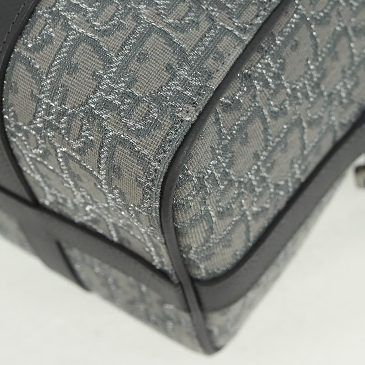 Christian Dior Trotter Canvas Rango 26 Hand Bag 2way Gray Silver Auth BA9637SM