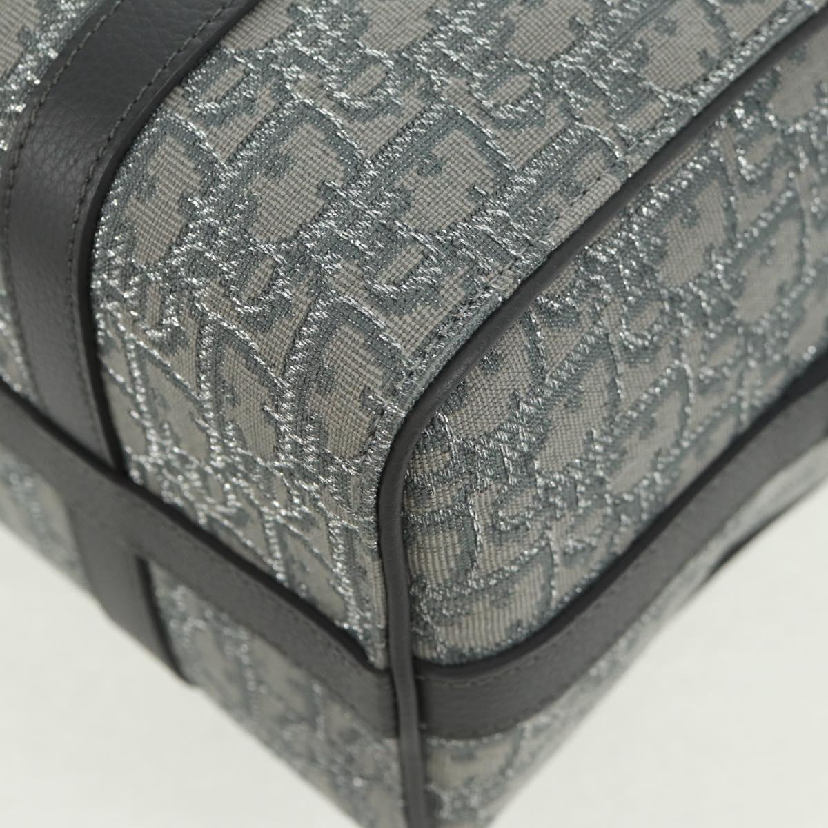 Christian Dior Trotter Canvas Rango 26 Hand Bag 2way Gray Silver Auth BA9637SM
