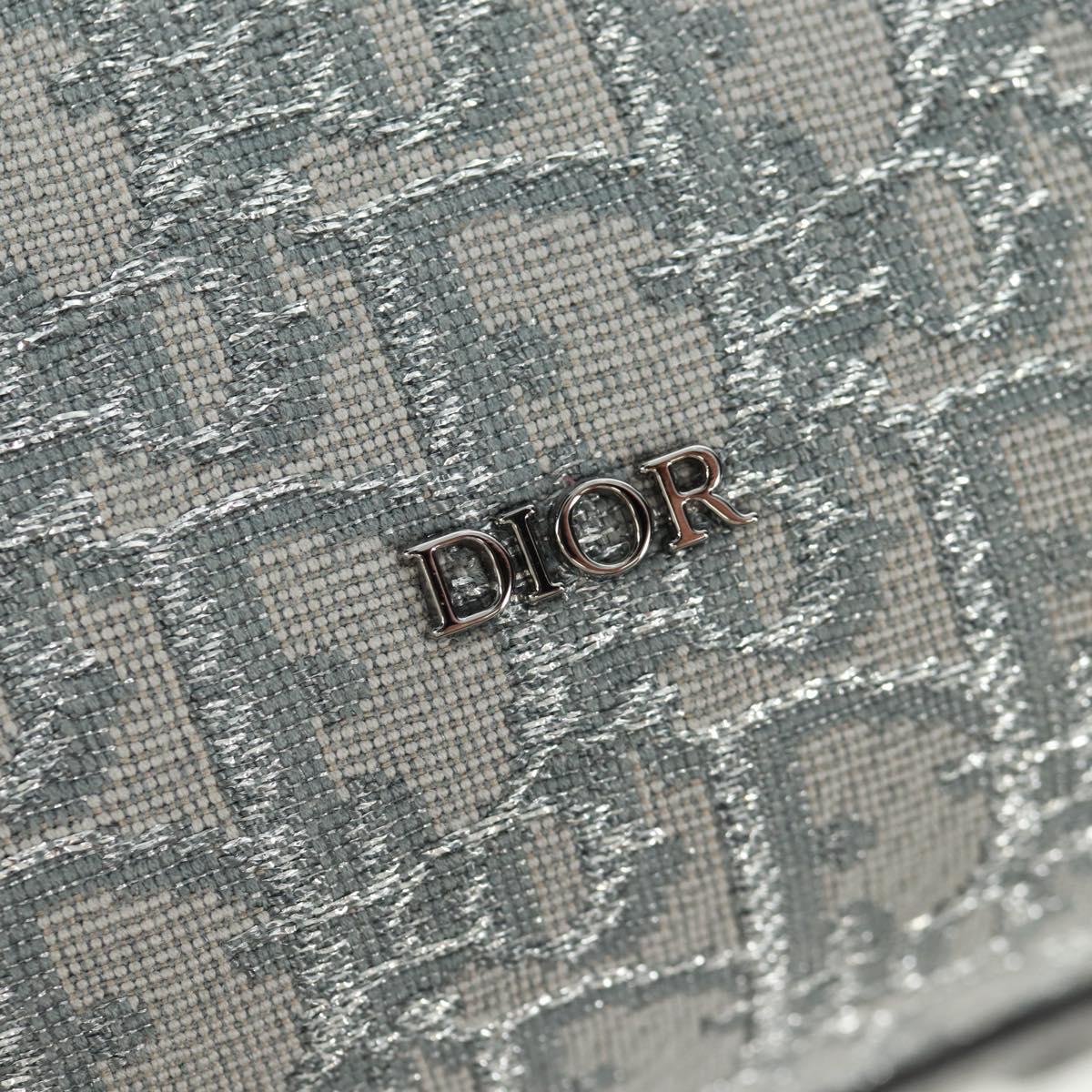 Christian Dior Trotter Canvas Rango 26 Hand Bag 2way Gray Silver Auth BA9637SM