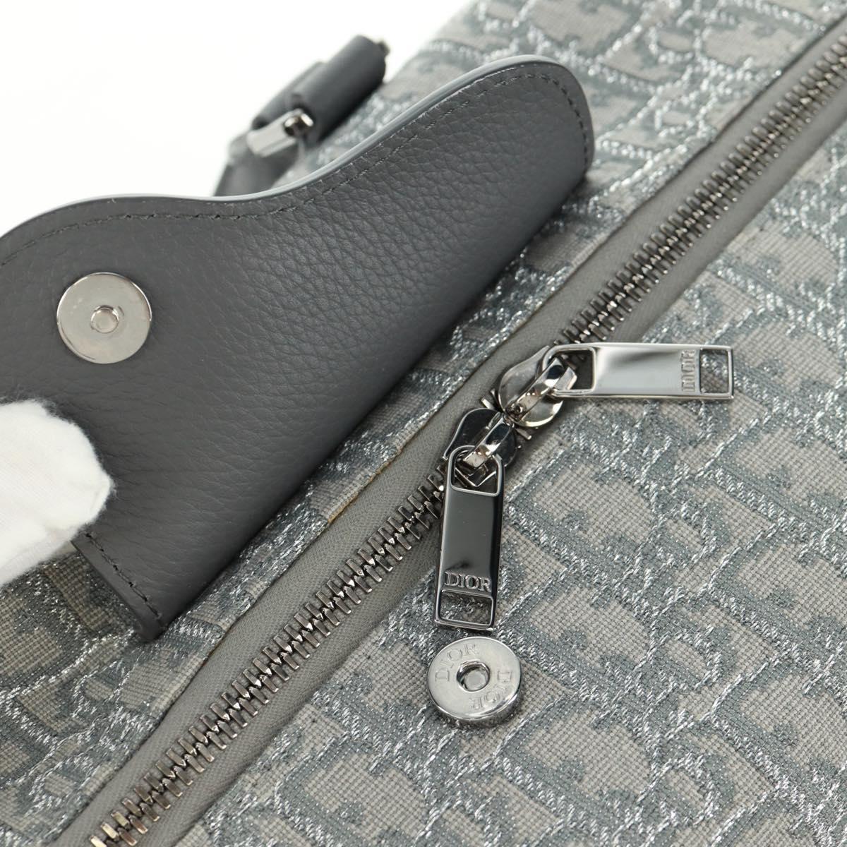 Christian Dior Trotter Canvas Rango 26 Hand Bag 2way Gray Silver Auth BA9637SM