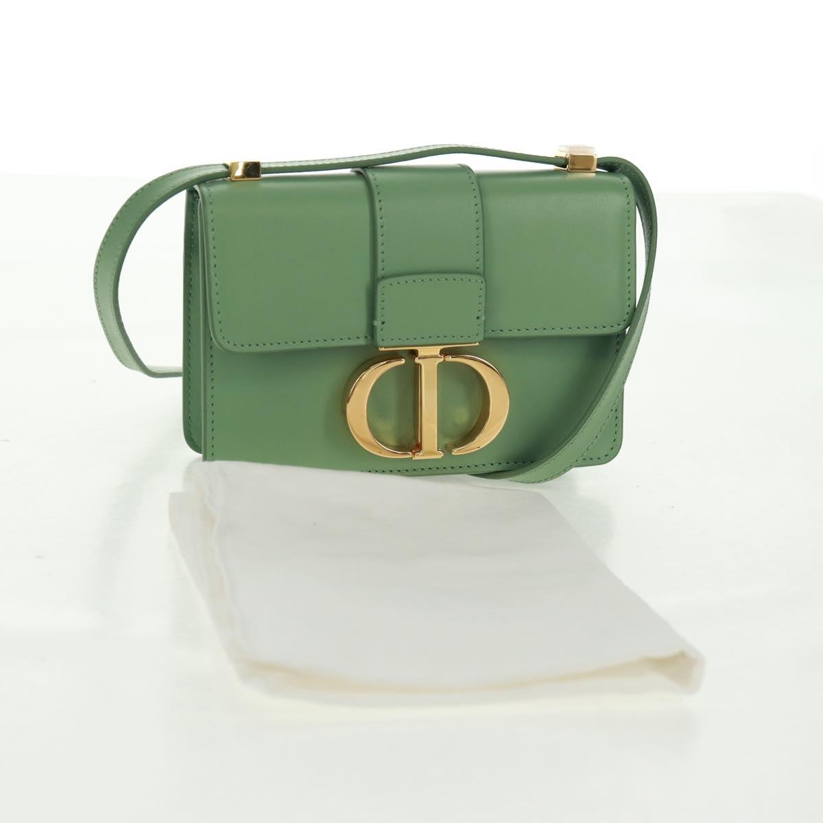 Christian Dior Micro bag 30 Montaigne Bag Leather Gold Green Auth BA9641SAM
