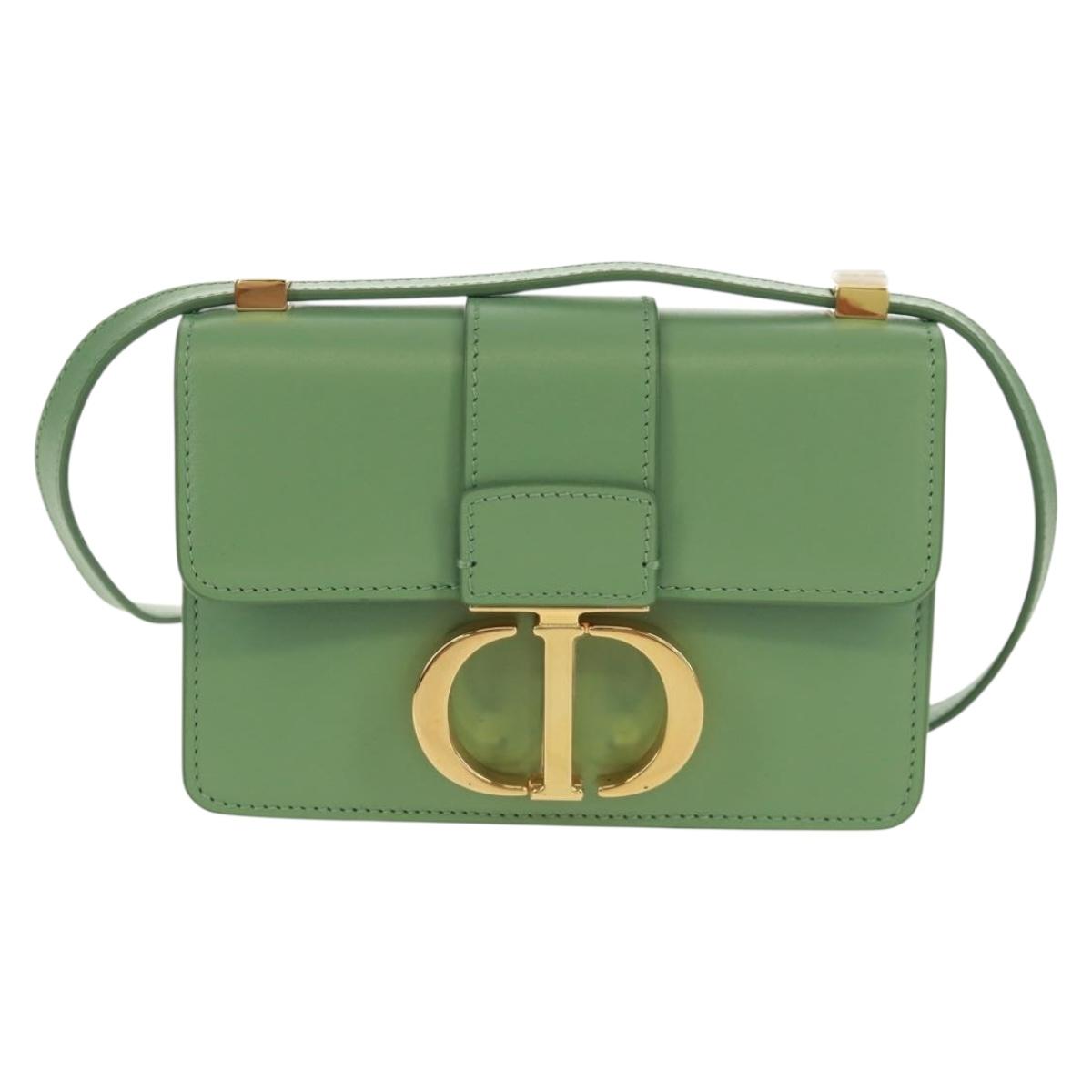 Christian Dior Micro bag 30 Montaigne Bag Leather Gold Green Auth BA9641SAM