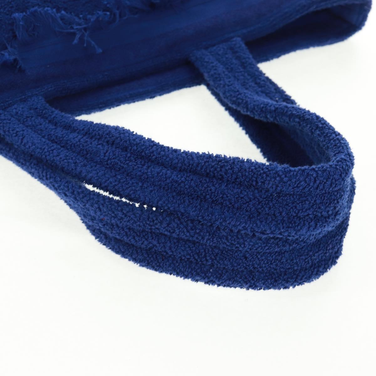 CHANEL Decacoco Beach Bag Hand Bag Pile Blue CC Auth BA9644SAV