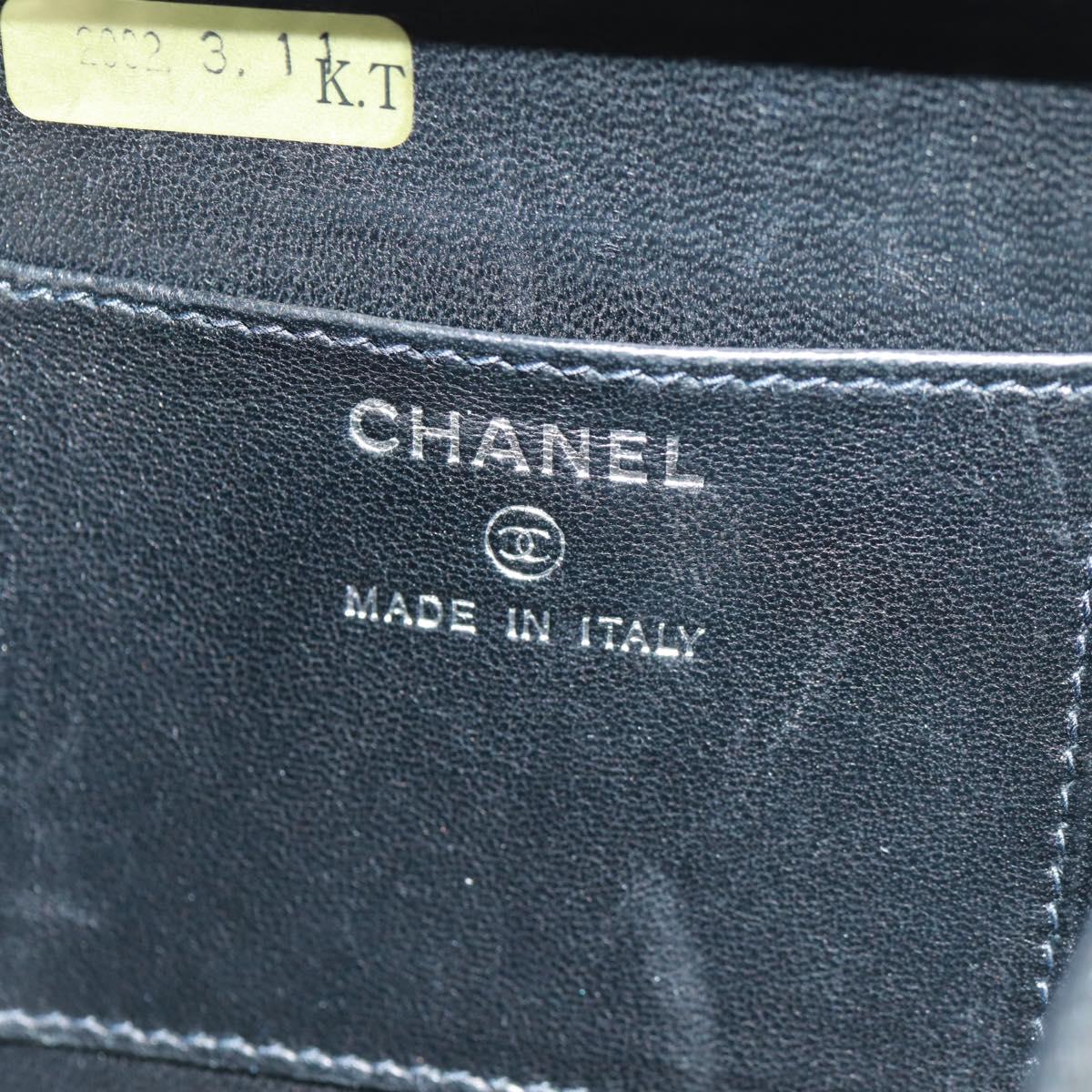 CHANEL Choco Bar Clutch Bag plastic Black Silver CC Auth BA9645SAM