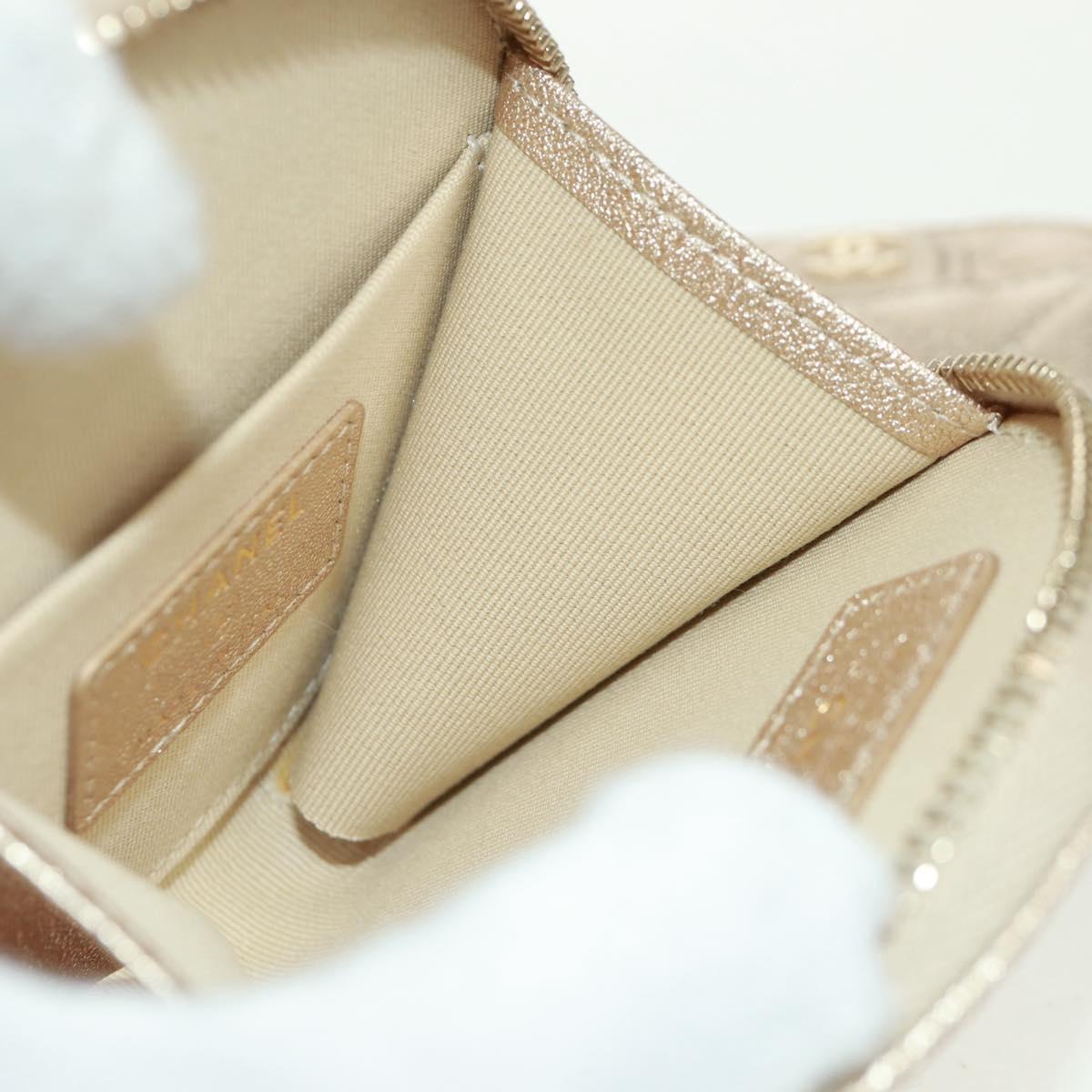 CHANEL Matelasse Air Pods Case 2024 Year Gift Lamb Skin Gold CC Auth BA9648SM