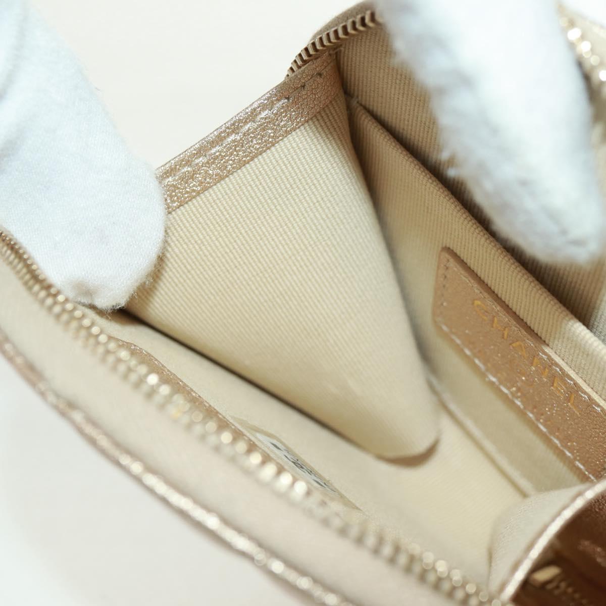 CHANEL Matelasse Air Pods Case 2024 Year Gift Lamb Skin Gold CC Auth BA9648SM