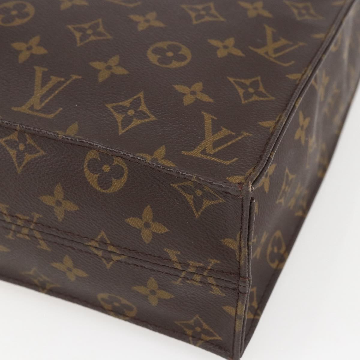 LOUIS VUITTON Monogram Sac Plat Hand Bag M51140 LV Auth BA9661
